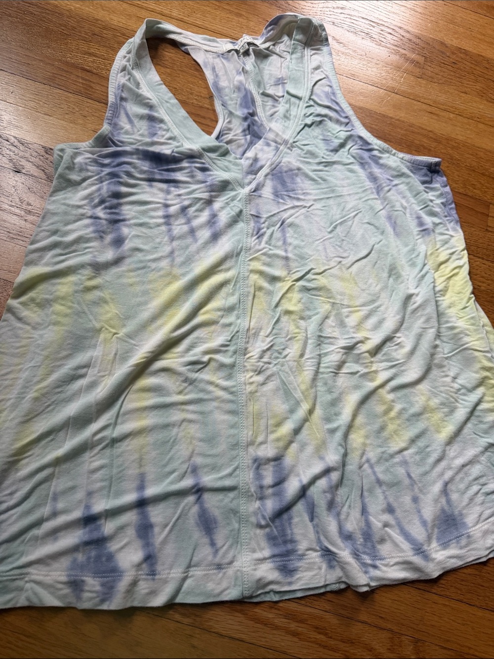 Z Supply Pastel Tie-Dye Racerback Tank - Mint, blue & Yellow